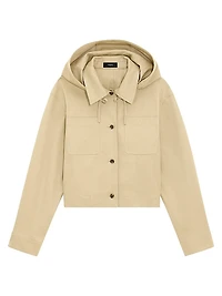 Cotton Hooded Crop Jacket