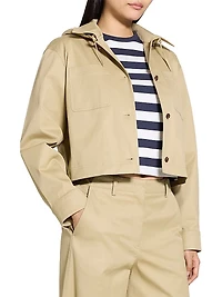 Cotton Hooded Crop Jacket