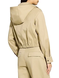 Cotton Hooded Crop Jacket