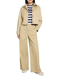 Cotton Hooded Crop Jacket