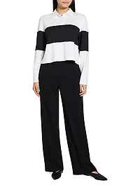 Striped Cotton Crop Polo Shirt