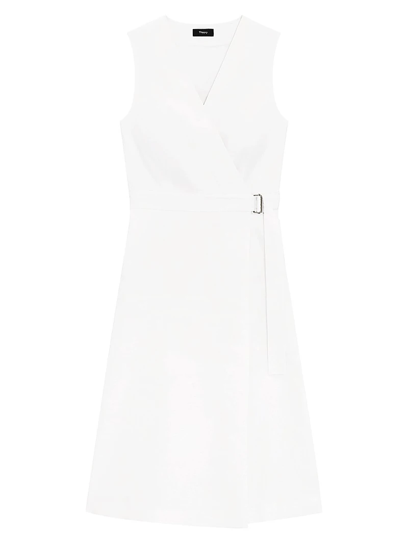 Sleeveless Fit& Flare Wrap Dress