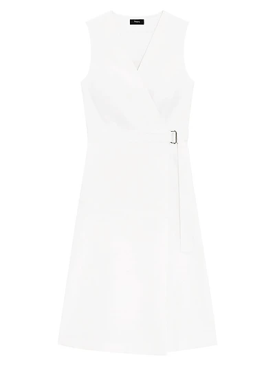 Sleeveless Fit& Flare Wrap Dress