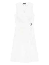 Sleeveless Fit& Flare Wrap Dress