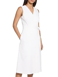 Sleeveless Fit& Flare Wrap Dress