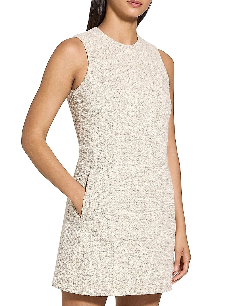 Tweed Sleeveless Shift Dress