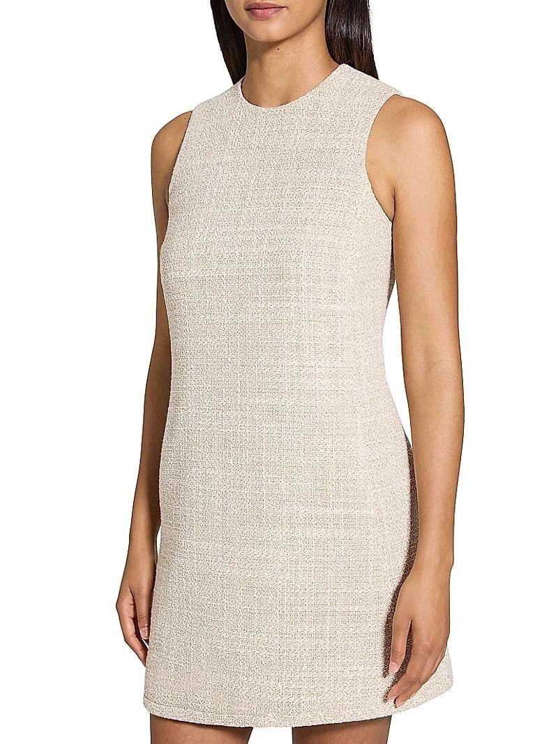 Tweed Sleeveless Shift Dress