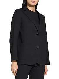 Relaxed Single-Breasted Patch Pocket Jacket