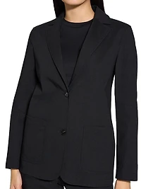 Relaxed Single-Breasted Patch Pocket Jacket