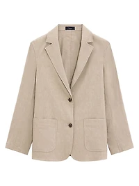 Relaxed Single-Breasted Patch Pocket Jacket