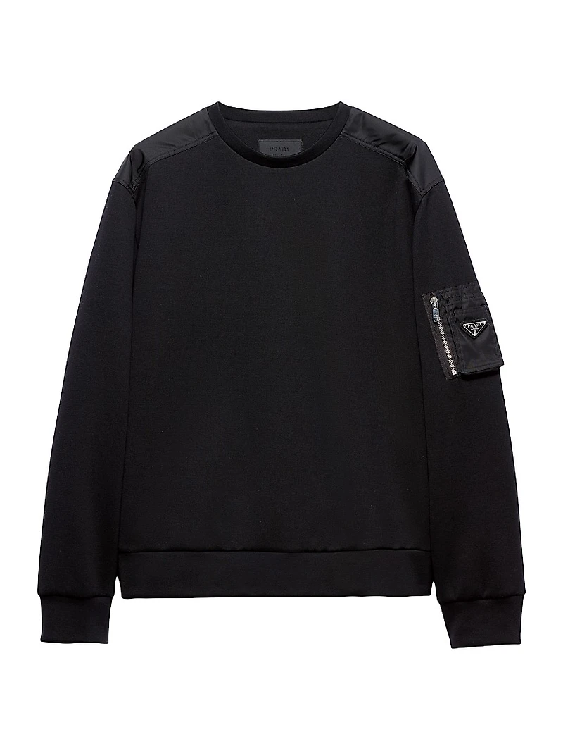 Cotton Fleece and Re-Nylon Sweatshirt