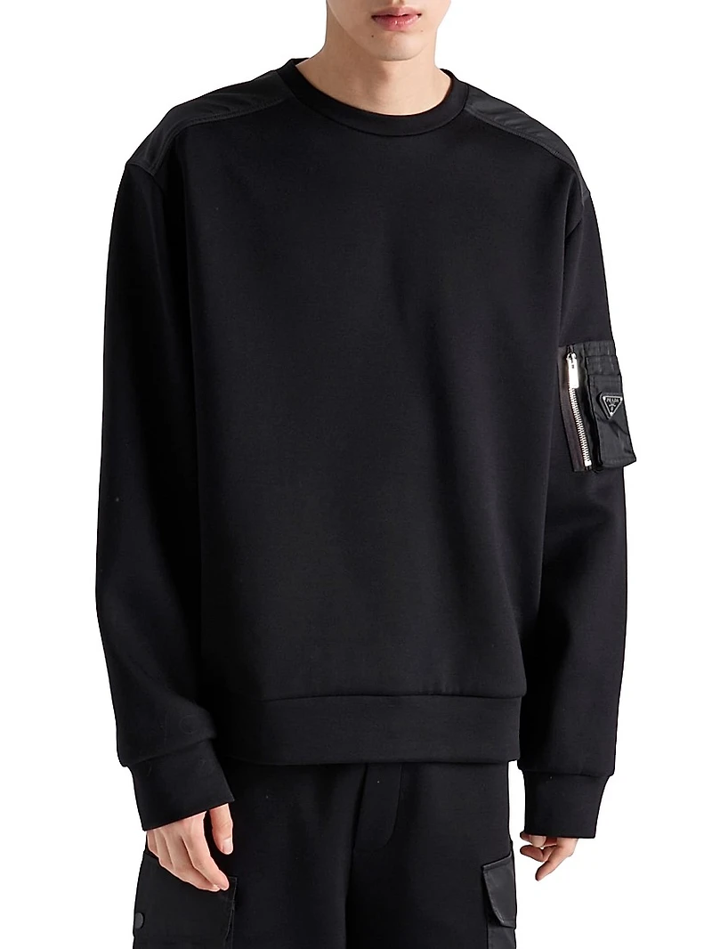 Cotton Fleece and Re-Nylon Sweatshirt