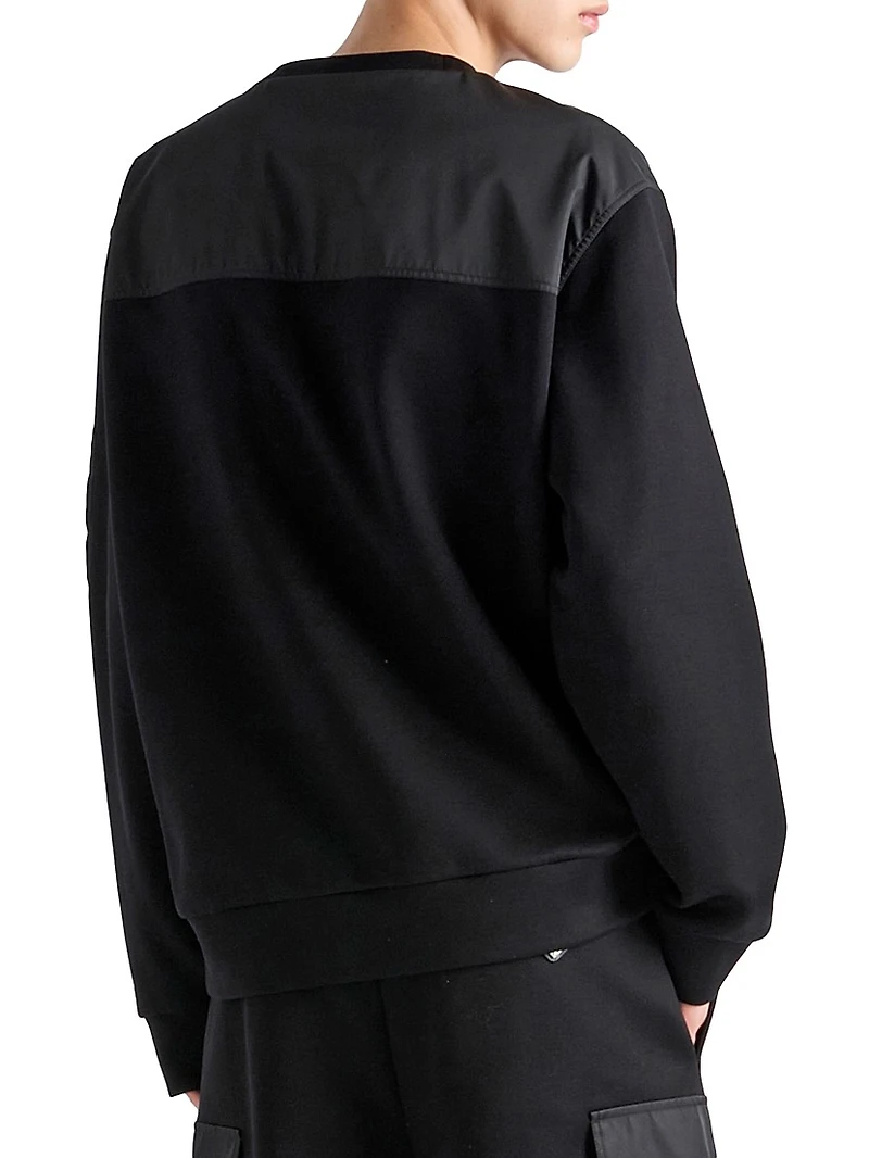Cotton Fleece and Re-Nylon Sweatshirt