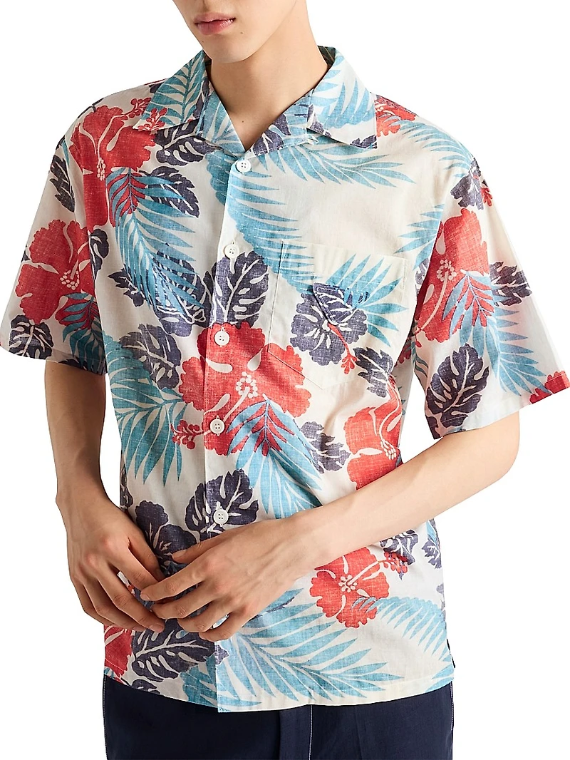 Printed Cotton Bowling Shirt