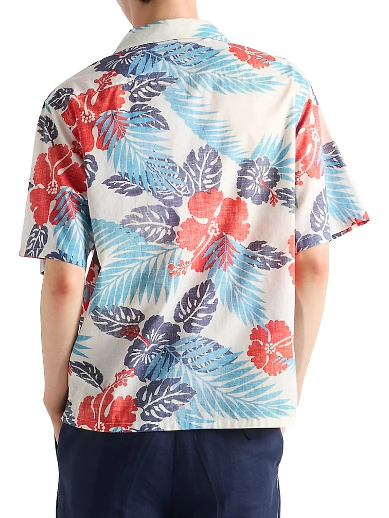 Printed Cotton Bowling Shirt