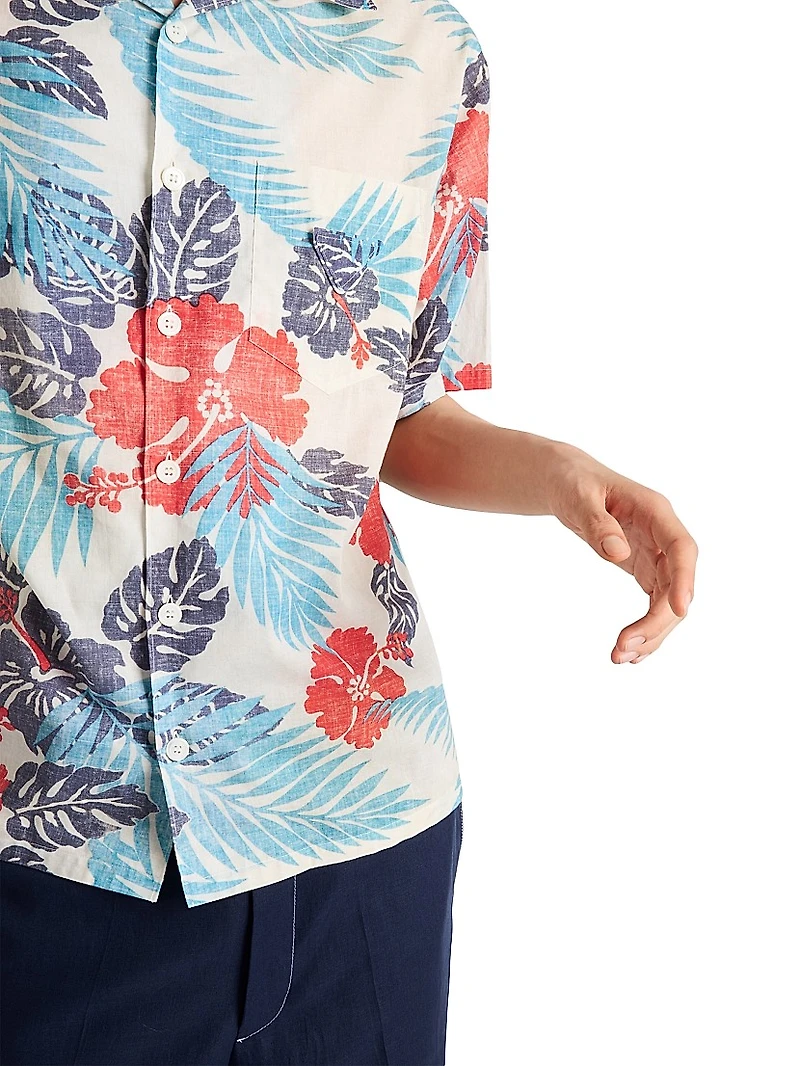 Printed Cotton Bowling Shirt