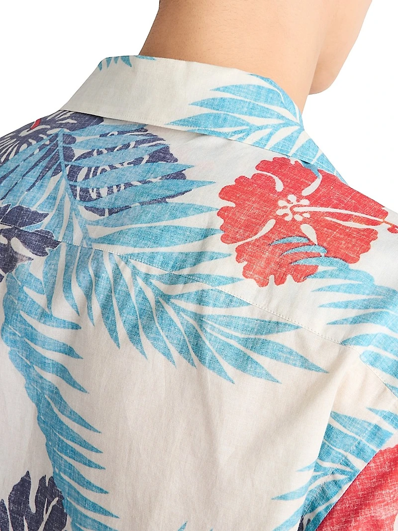 Printed Cotton Bowling Shirt