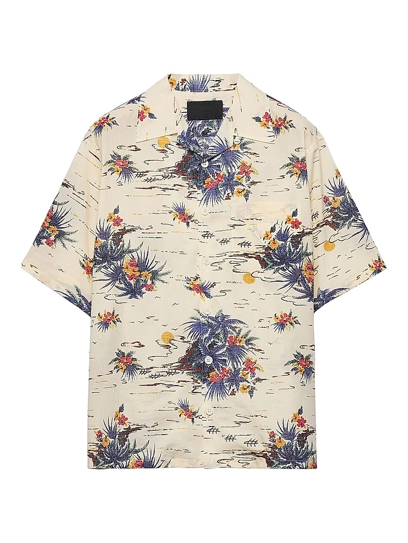 Printed Cotton Bowling Shirt