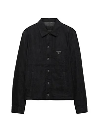 Chevron Denim Blouson Jacket