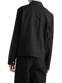 Chevron Denim Blouson Jacket
