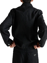 Chevron Denim Blouson Jacket