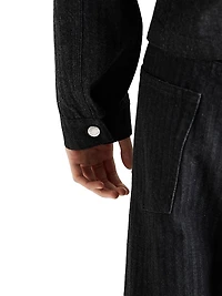 Chevron Denim Blouson Jacket