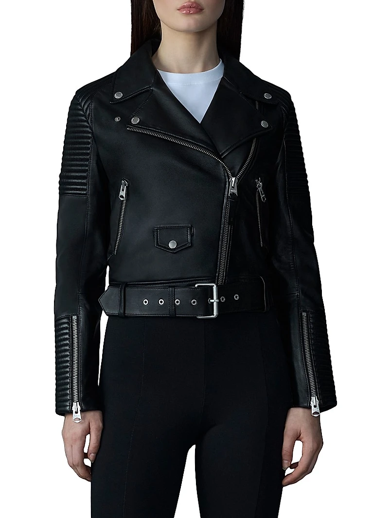 Masina Leather Biker Jacket