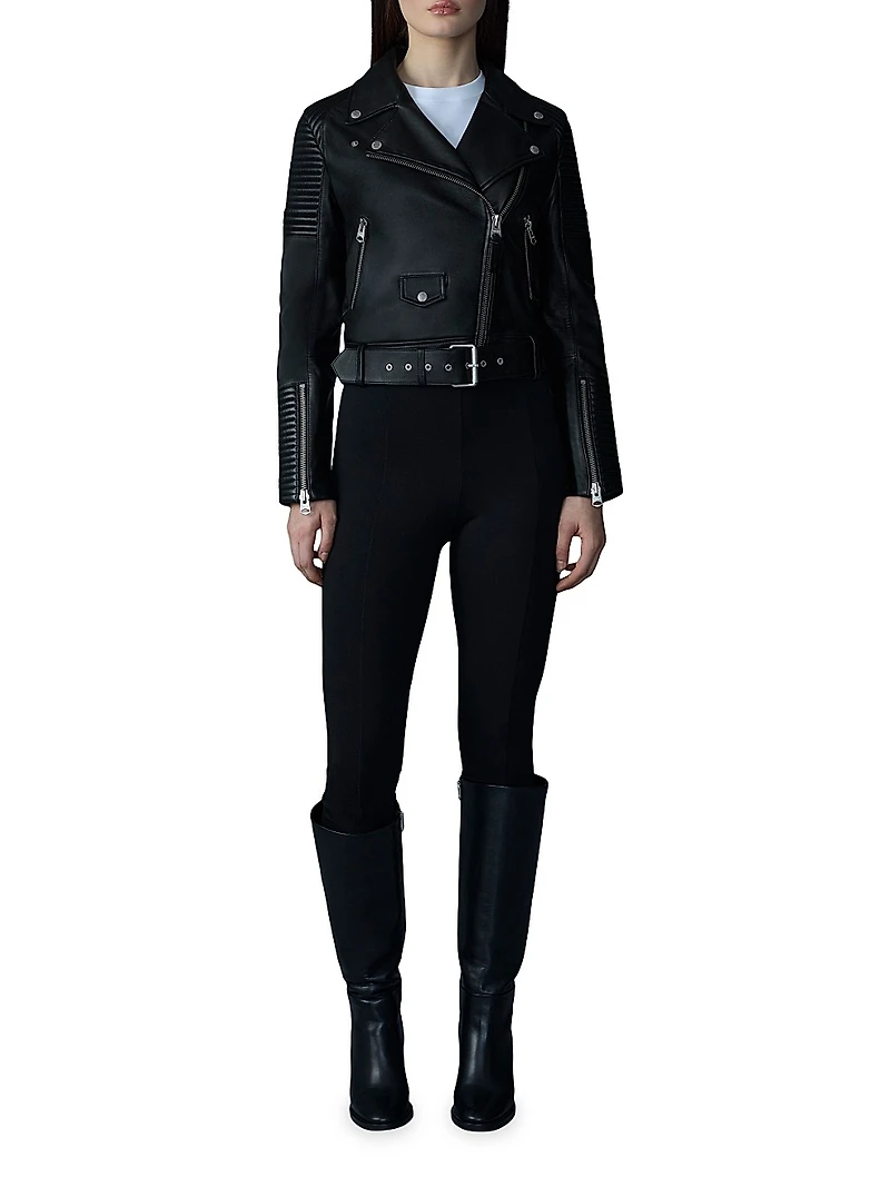 Masina Leather Biker Jacket