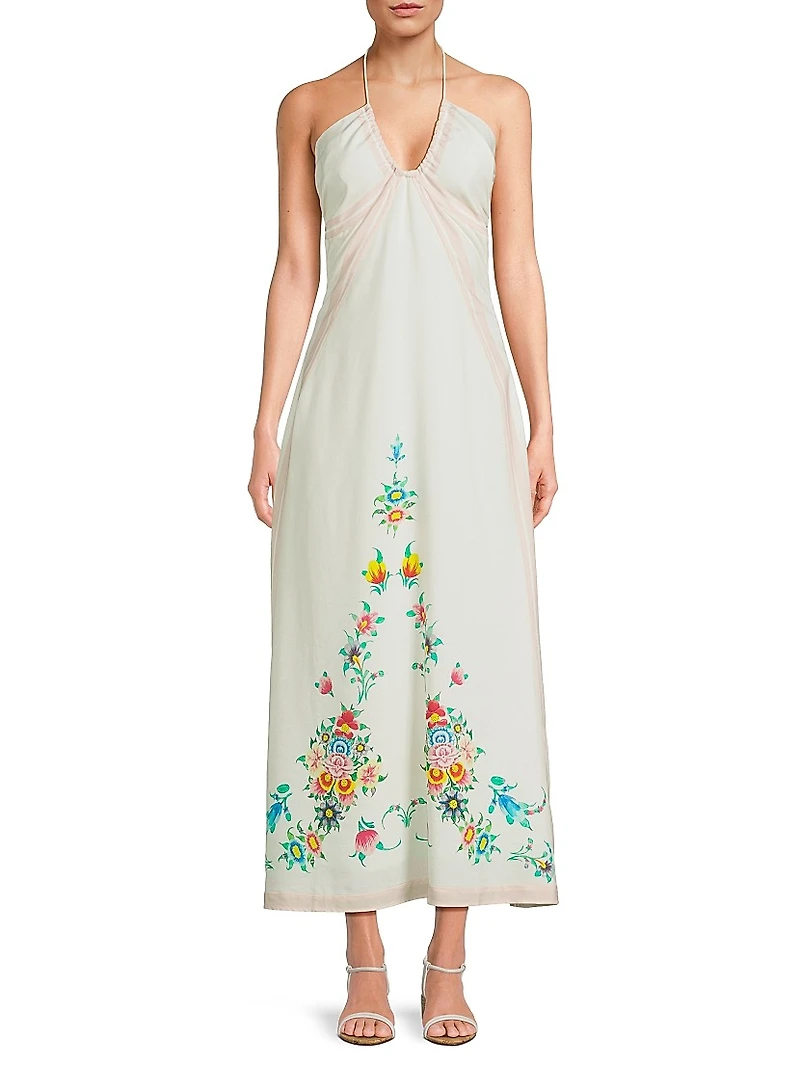 Florä Silas Halterneck A-Line Maxi Dress