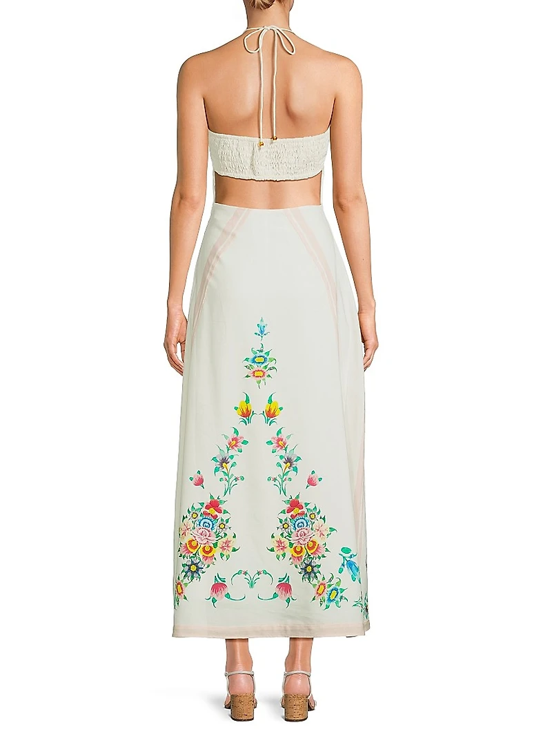 Florä Silas Halterneck A-Line Maxi Dress