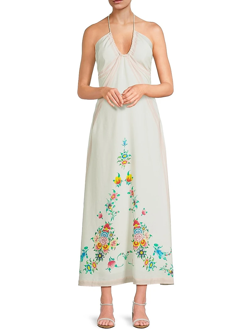 Florä Silas Halterneck A-Line Maxi Dress