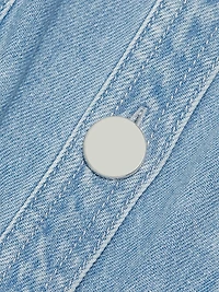 Palmer Washed-Denim Button-Front Midi-Dress