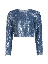 Anaya Sequined Long-Sleeve Top