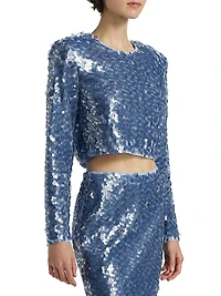 Anaya Sequined Long-Sleeve Top