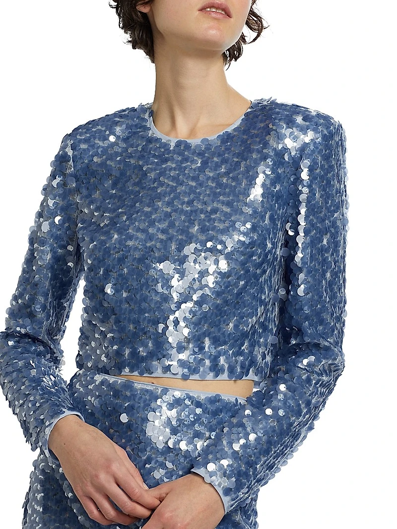 Anaya Sequined Long-Sleeve Top