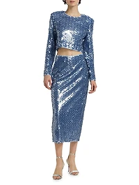 Anaya Sequined Long-Sleeve Top