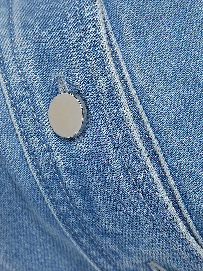 Mina Washed Denim Belted Shirt