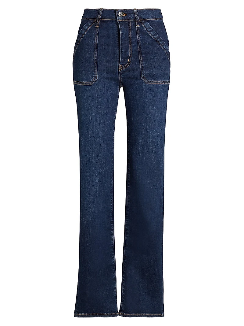 Utility Mid-Rise Straight Jeans