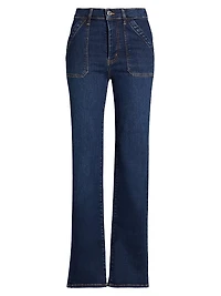 Utility Mid-Rise Straight Jeans