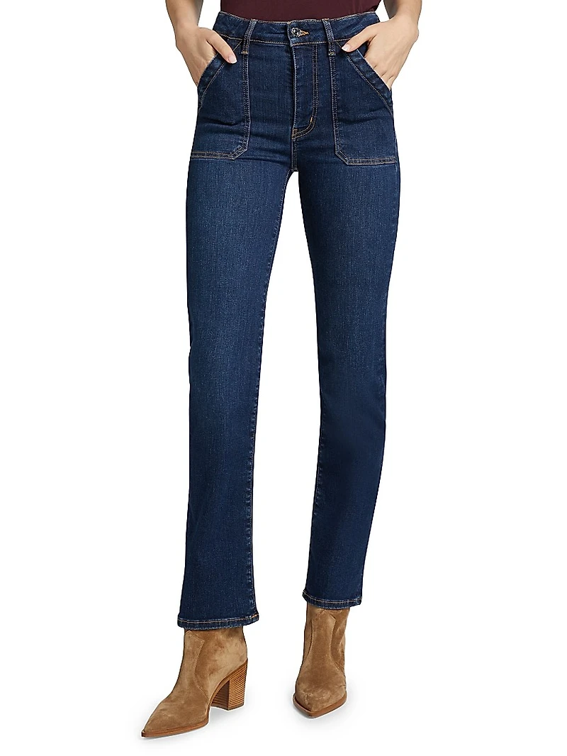 Utility Mid-Rise Straight Jeans