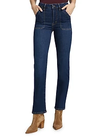 Utility Mid-Rise Straight Jeans