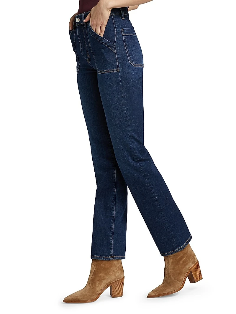 Utility Mid-Rise Straight Jeans
