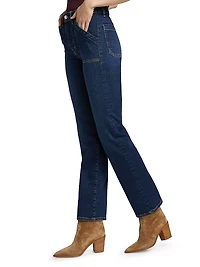 Utility Mid-Rise Straight Jeans