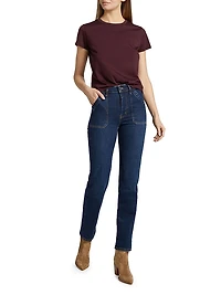 Utility Mid-Rise Straight Jeans