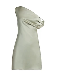 Becca Satin One-Shoulder Minidress
