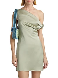 Becca Satin One-Shoulder Minidress