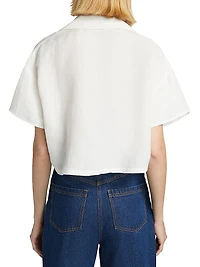 Carly Embroidered Linen-Blend Shirt