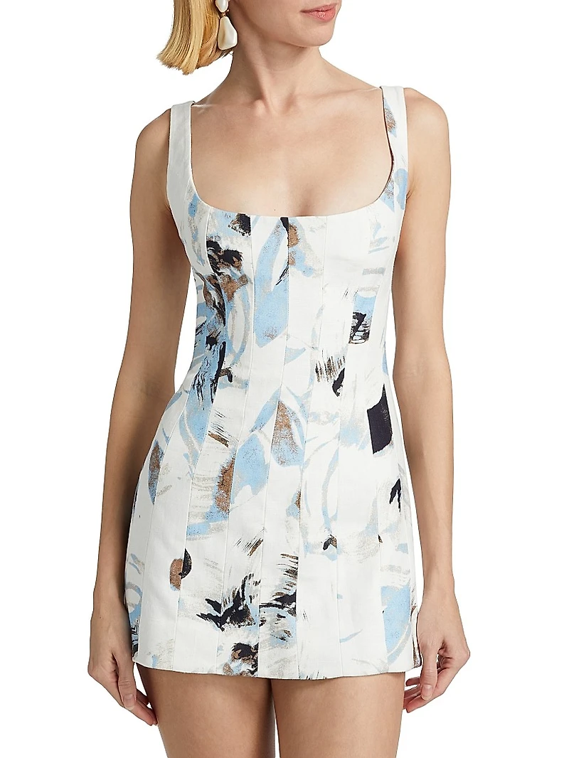 Rosalie Abstract Print Cotton Minidress