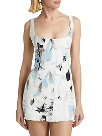 Rosalie Abstract Print Cotton Minidress