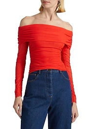 Tillie Mesh Off-The-Shoulder Top